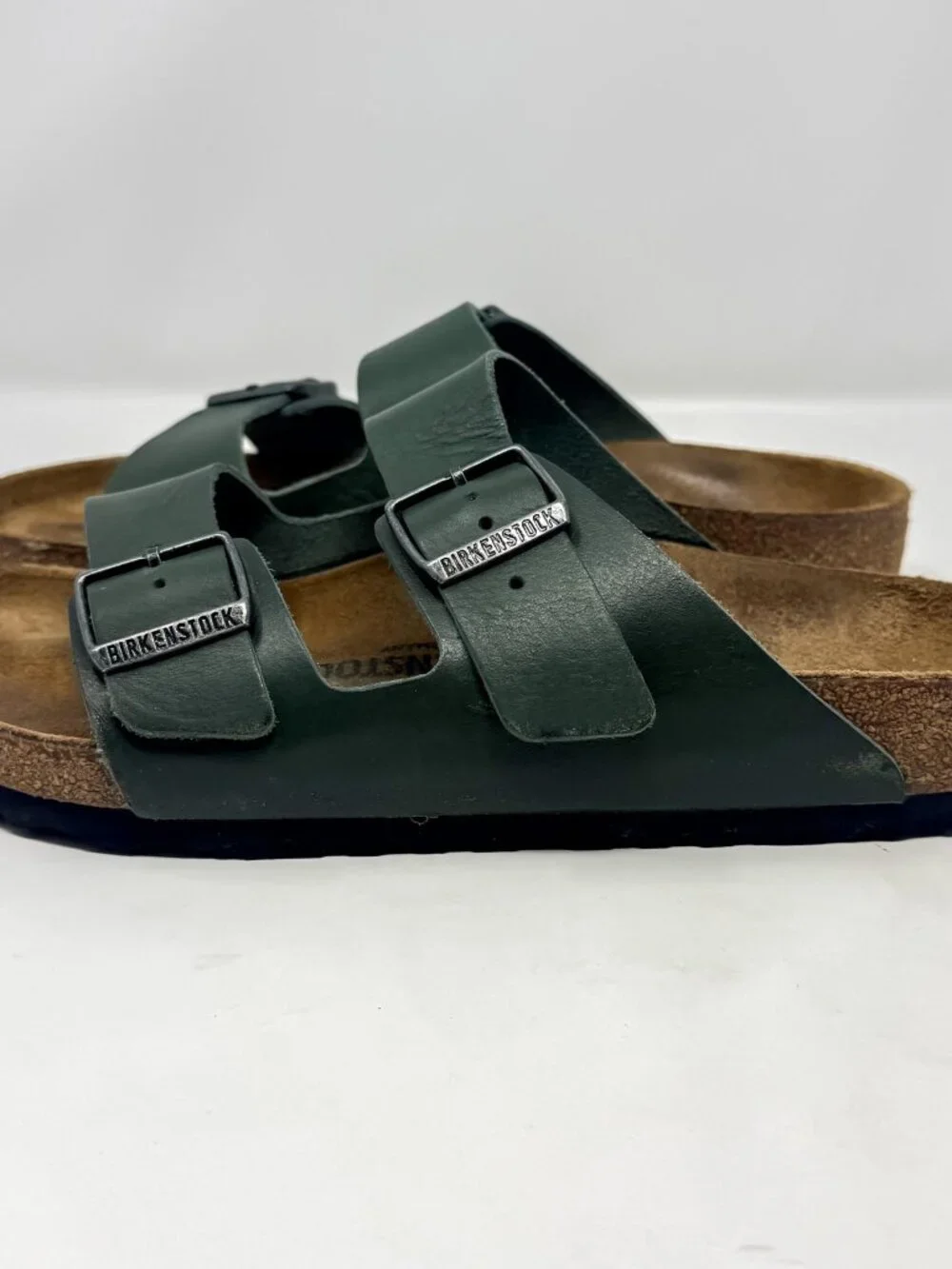 Birkenstock Unisex Arizona Oiled Leather Sandals Men's 9 / Women's 11 Green